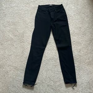 Paige denim. Skinny, ankle length with frayed hem. Size 26.